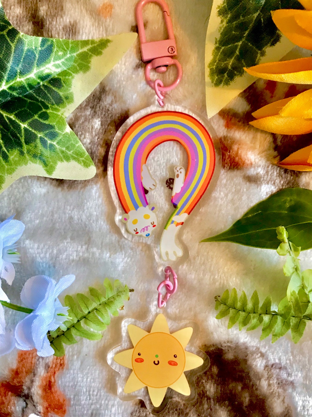 Weasel Key Chain CLEARANCE Rainbow Weasel Double-sided Dangle Keyring - Etsy