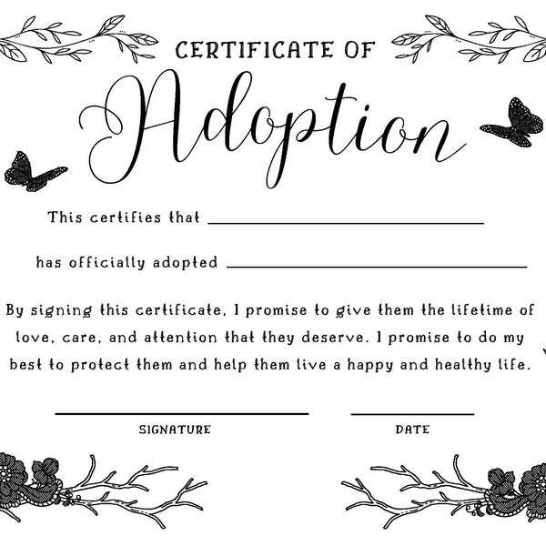 DIGITAL DOWNLOAD - Adoption Certificate! ~ Laz ~