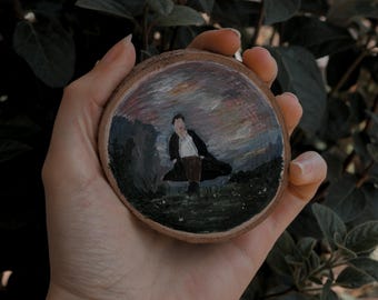 Wall decoration - Paintings on wooden logs