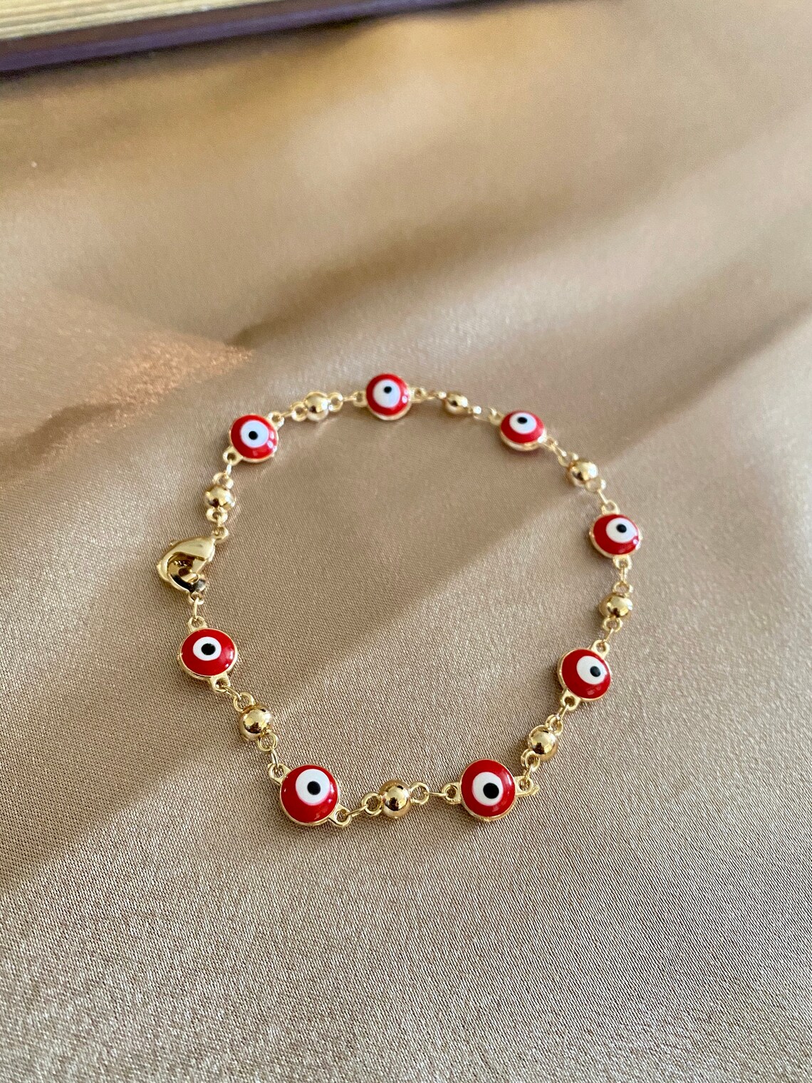 Evil Eye Gold Chain With Earrings Bracelet Multiple Colors Etsy