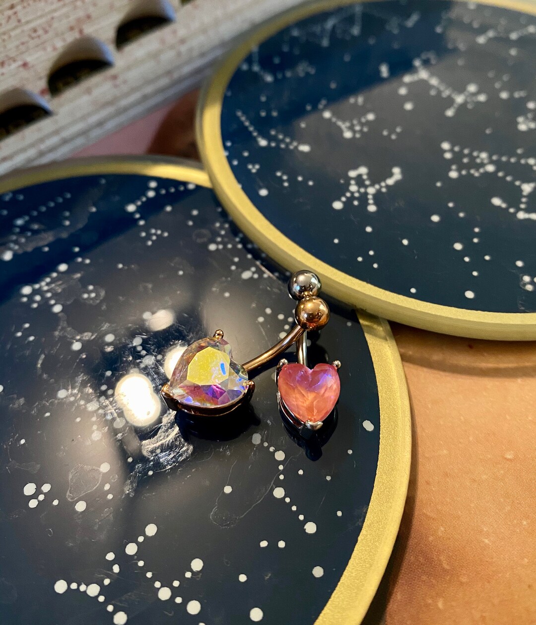 Unique Heart Belly Piercing Bar Belly Ring Stainless Steel Etsy