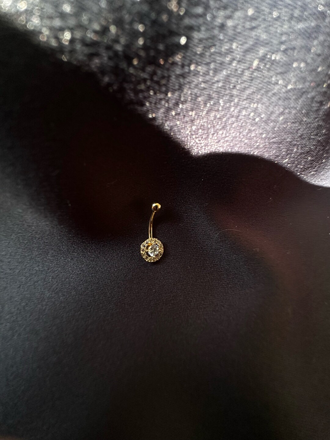 Double Round Rhinestone Belly Piercing - Etsy