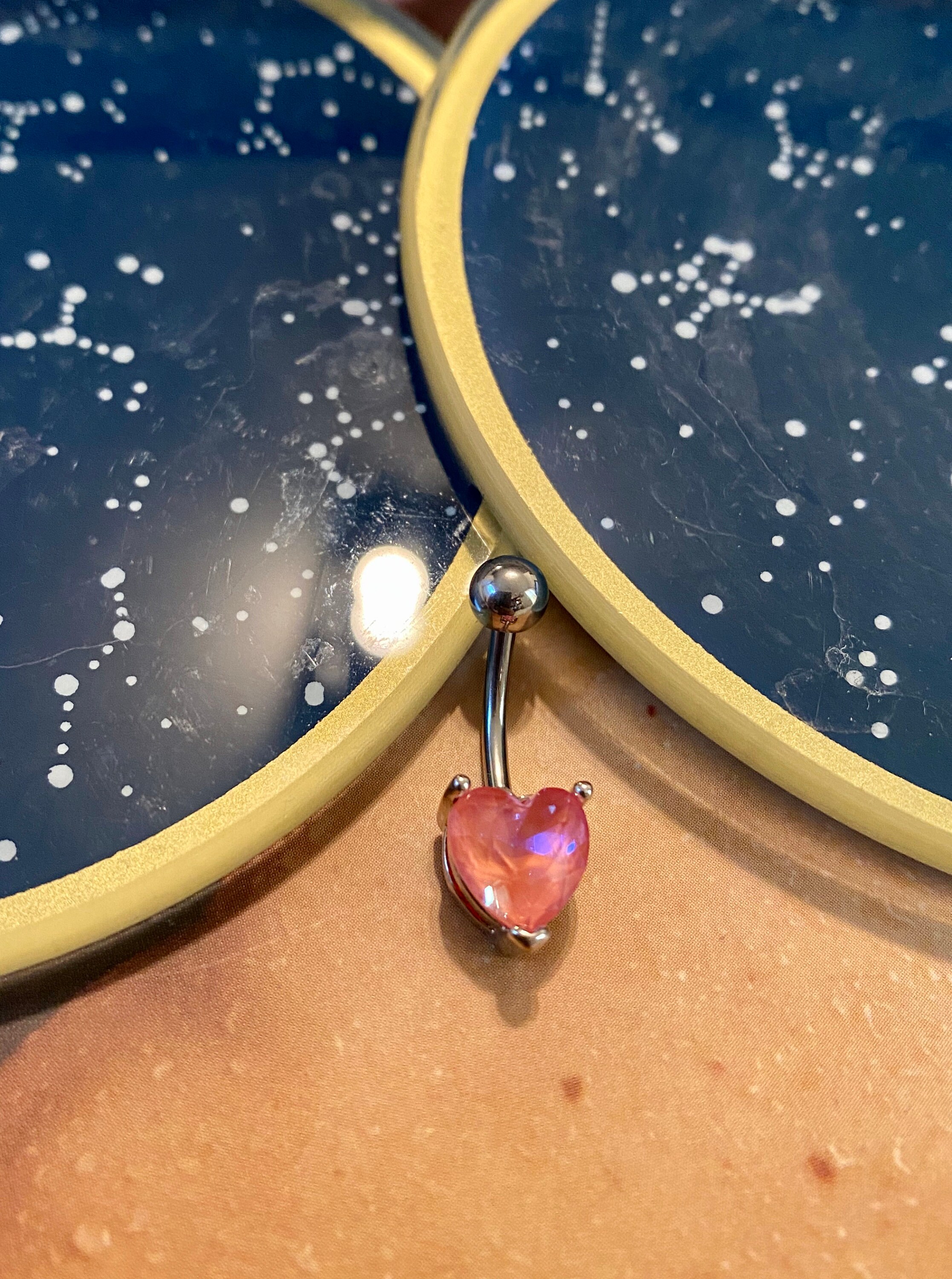 Unique Heart Belly Piercing Bar Belly Ring Stainless Steel Etsy UK