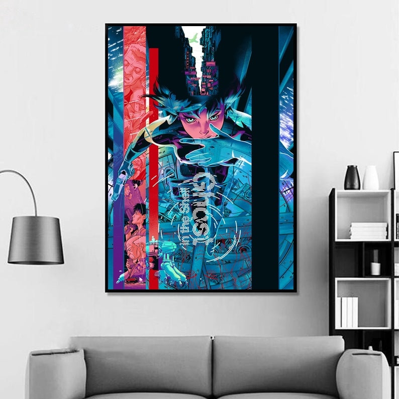 No Frame Ghost In The Shell Anime Poster Canvas Art Wall Home Decor