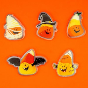 Halloween Candy Corn Costume Pins/ Acrylic Pins/ Resin Pins
