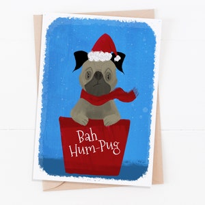 Bah Hum-Pug Santa&#39;s Little Helper Card