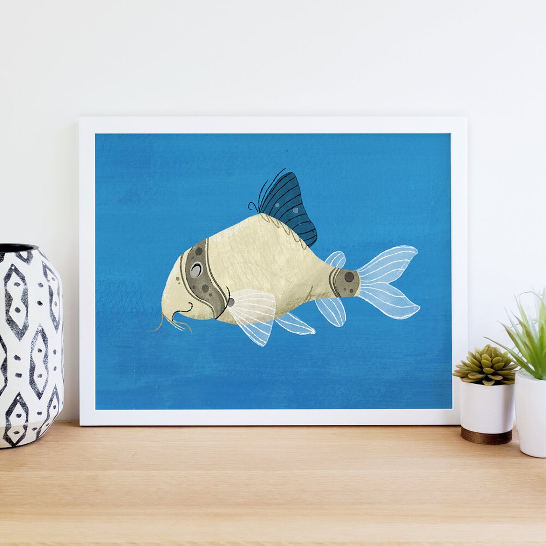 Panda Cory Catfish Giclee Print - Textured Fine Art Paper - Etsy