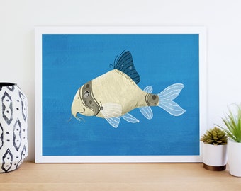 Panda Cory Catfish Giclee Print - Textured Fine Art Paper