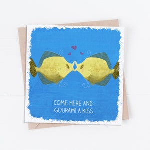 Gourami a Kiss (baciare il pesce Gourami) Biglietto di San Valentino/Gioco di parole di San Valentino/Buon San Valentino