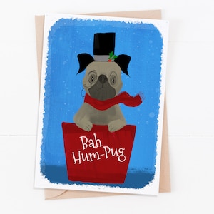 Bah Hum-Pug Scrooge Card