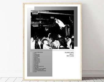 20x20 24x24 Poster Playboi Carti Die Lit Cover New Album 2019 K17