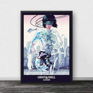 Ghost in the Shell Major Anime Movie Poster Silk Print Art 36x18 SIGNED  Mondo