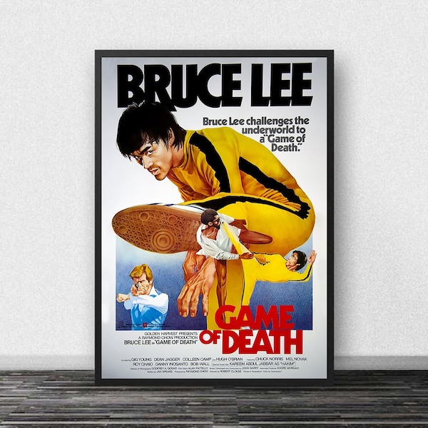 Bruce Lee The Game of Death Movie Poster Canvas Painting Wall Art for Living Kids Room Home Decor (No Frame)