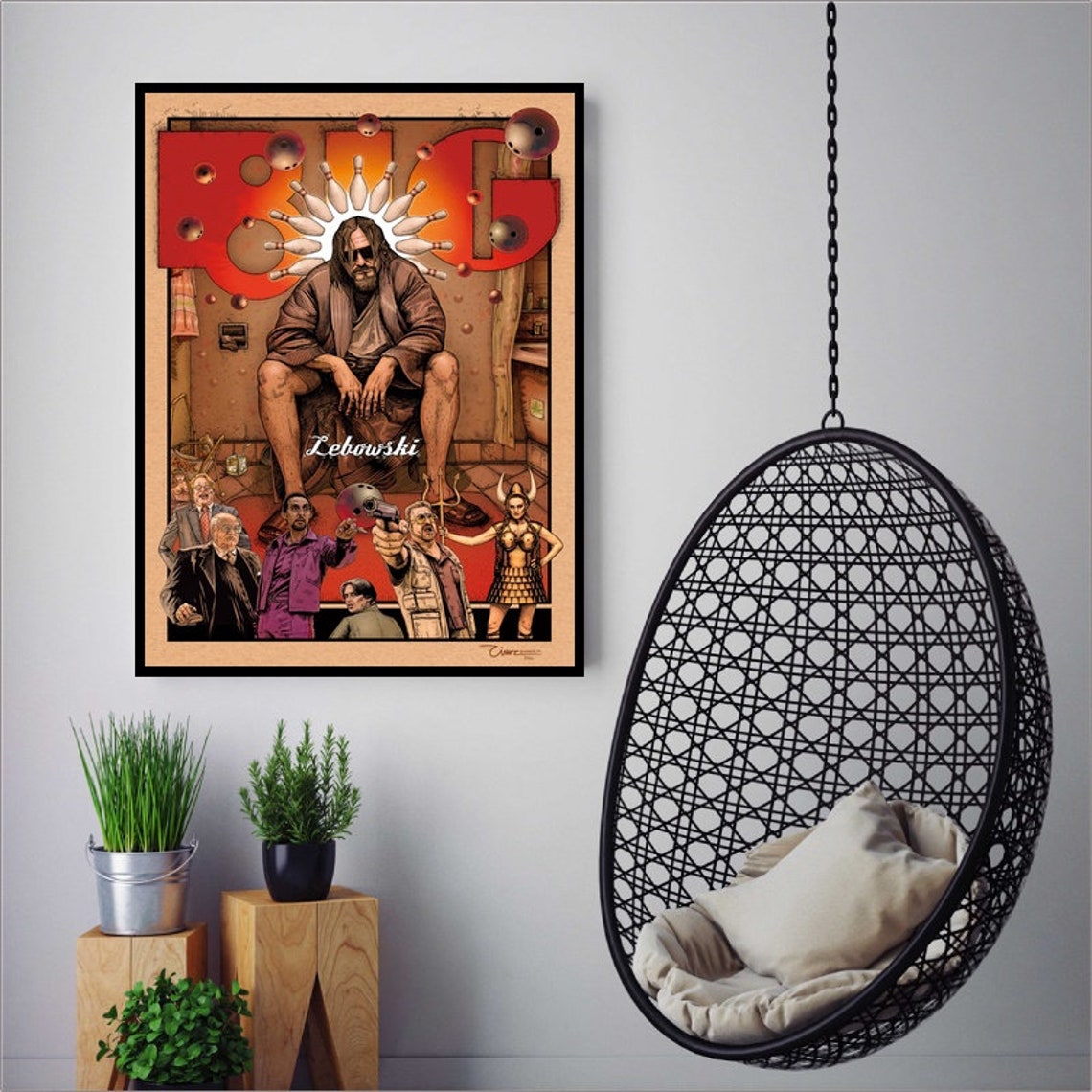 The Big Lebowski Classic Movie Poster Wall Art Picture Canvas Etsy