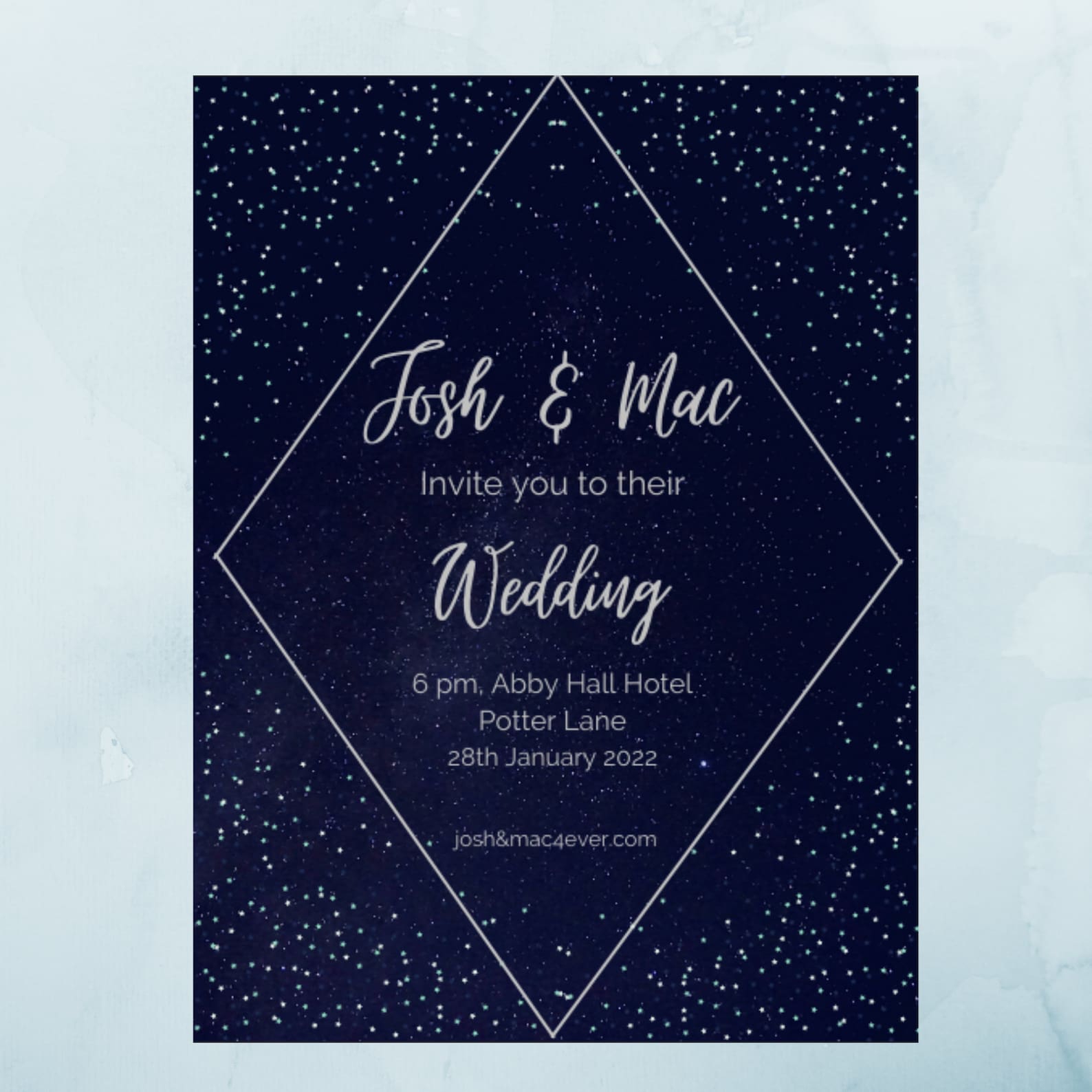 Wedding Invitation Starry Night Invitation Digital Invite Etsy