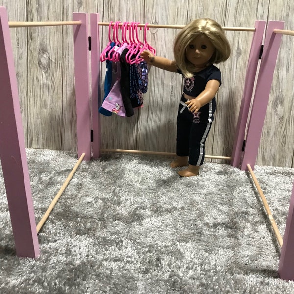 SHIPS NEXT DAy! Folding Portable Clothes Rack Wardrobe Closet for 18" AG American Girl Boy Doll Pet Dog-Choose Color & Size