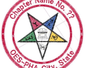 Embroidery Patch - OES Custom Circle Pentagon Up