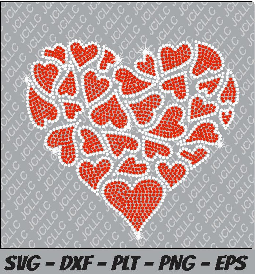 Heart Vector Rhinestone Rhinestone SVG - Lots of Hearts - Etsy