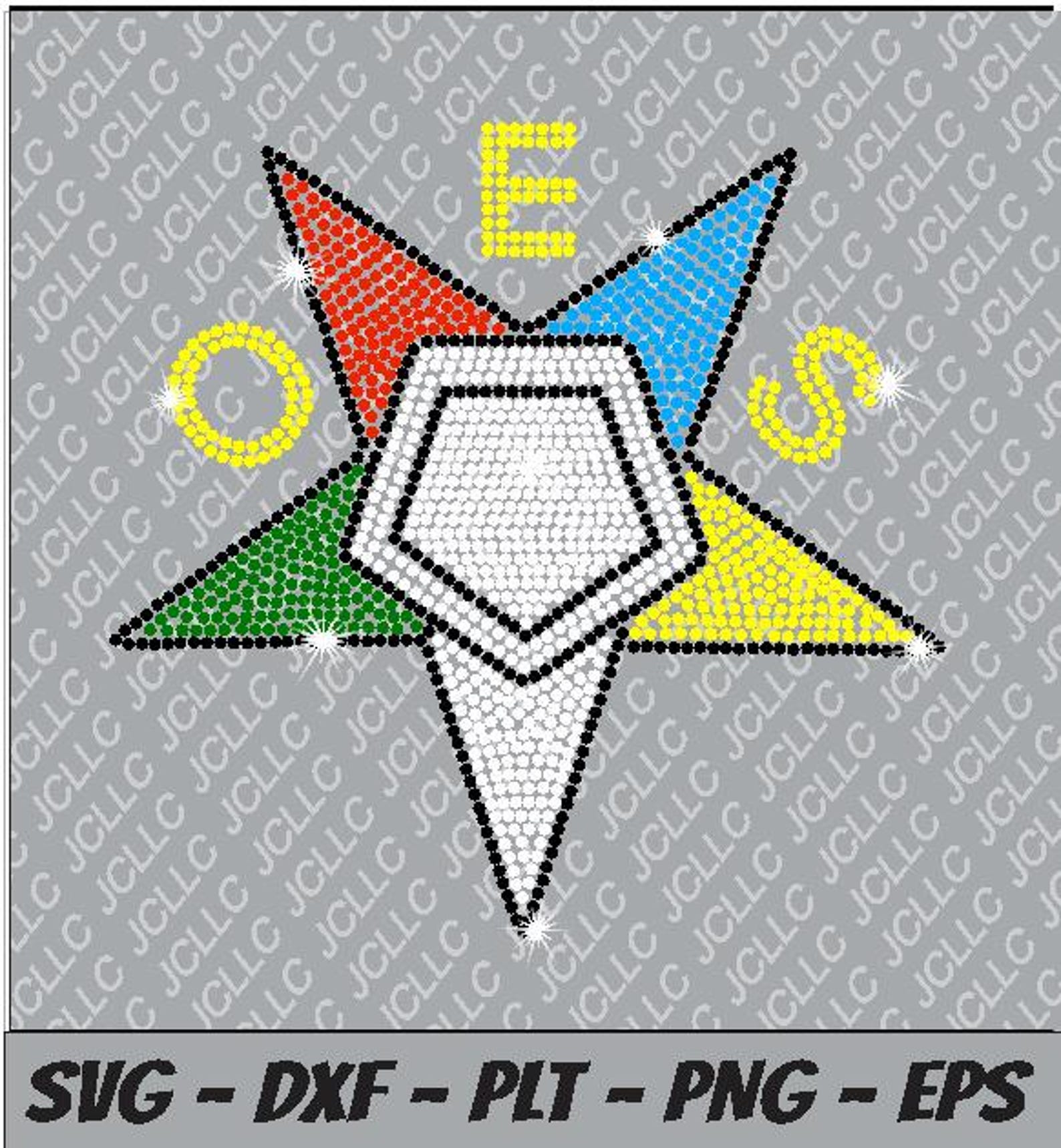 Rhinestone SVG - OES Letters and Star - Etsy