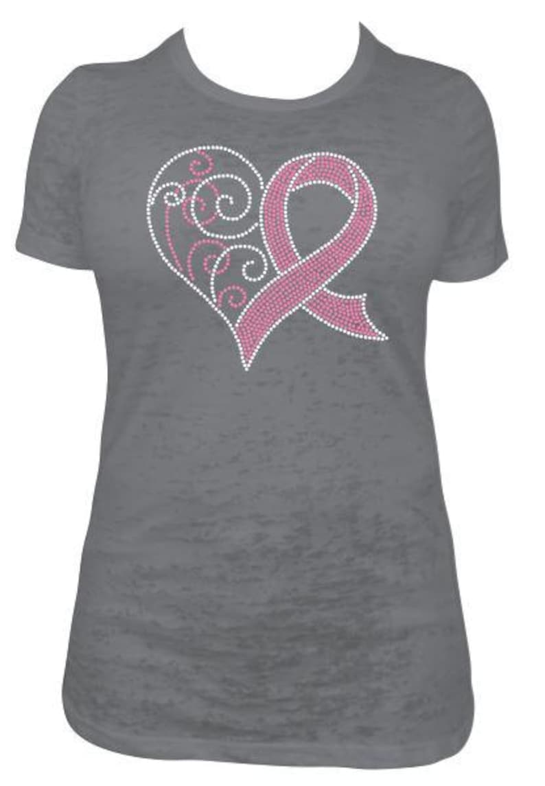 Cancer Ribbon Rhinestone Rhinestone Template - Breast Cancer Heart Ribbon - Etsy