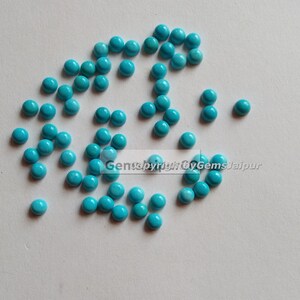 Natural Arizona Turquoise 2mm Semi Precious Gemstone Round Cabochon Lot AAA Natural Arizona Turquoise 2mm Semi Precious Gemstone Round Cabochon Lot AAA
