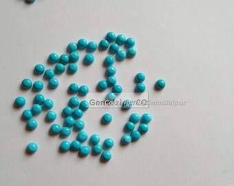 Natural Arizona Turquoise 2mm Semi Precious Gemstone Round Cabochon Lot AAA Natural Arizona Turquoise 2mm Semi Precious Gemstone Round Cabochon Lot AAA