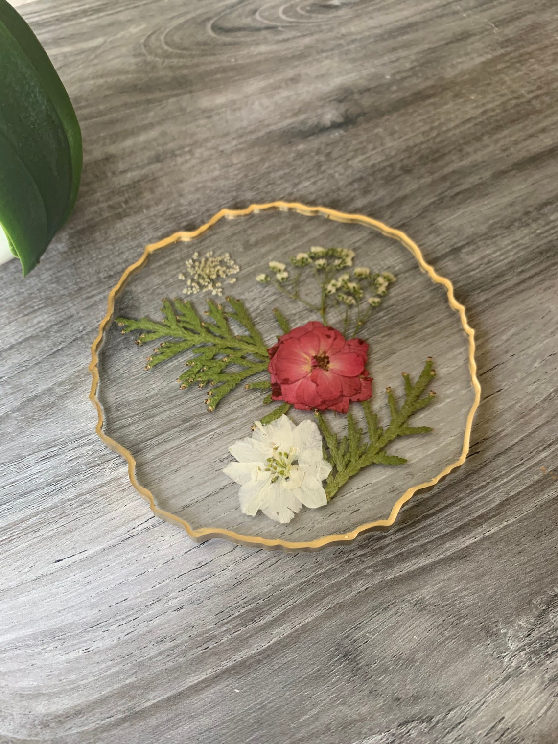 Flower Resin Coaster Christmas coasters Holiday Coasters | Etsy