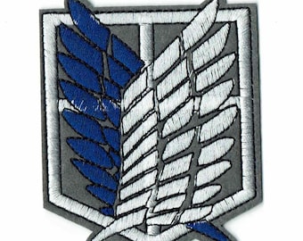 Attack On Titan Eagle Wings Shield Blue White Iron On Patch