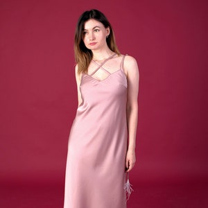 Midi dress pattern for women slip sewing silk pdf summer strappy summer with straps and lining Digital PDF and Sewing Tutorial