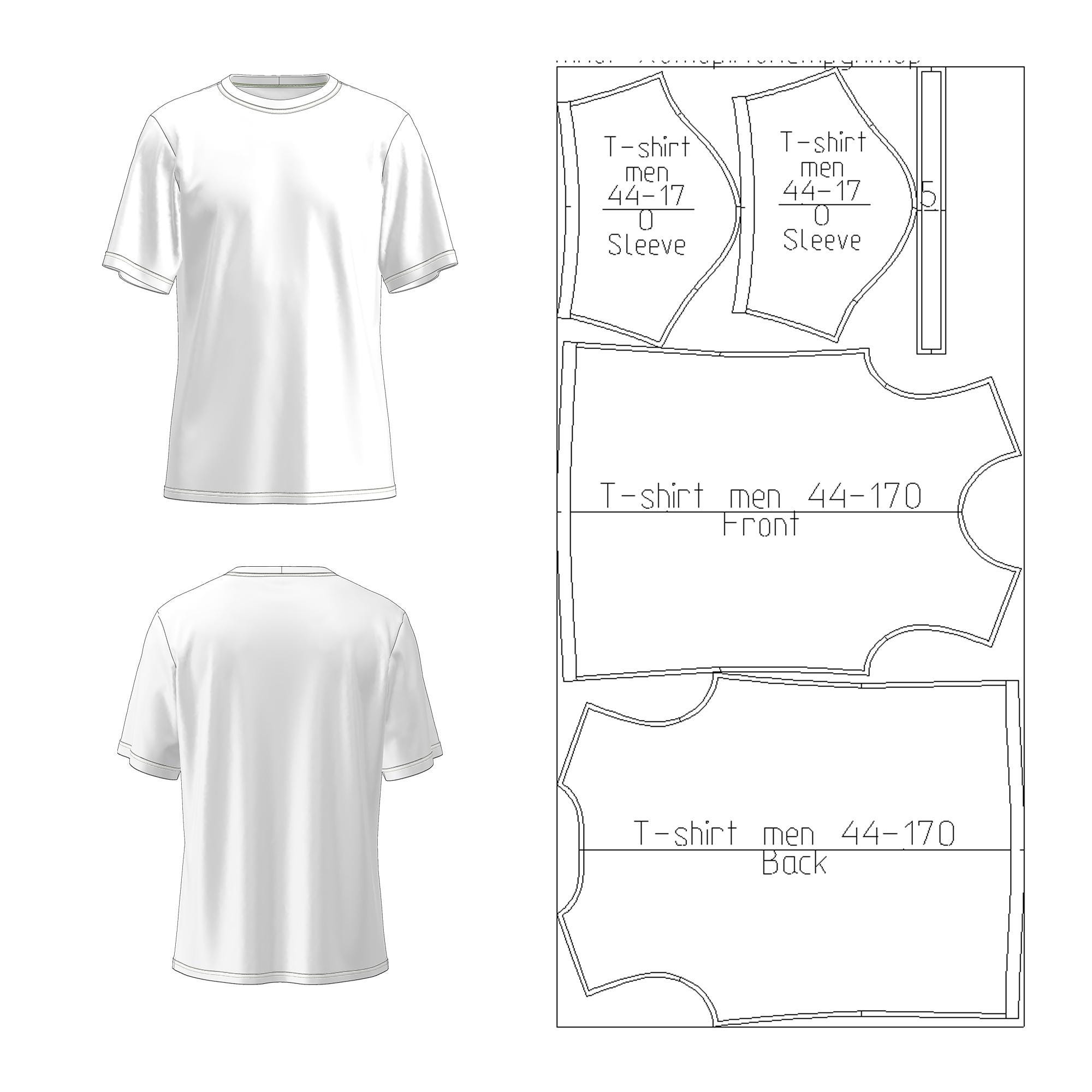 Men's Crew Neck T-shirt Sewing Pattern: Beginner-friendly (PDF