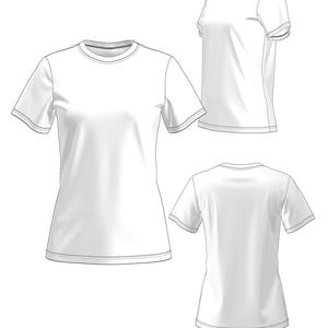 Women's Knit T-Shirt Sewing Pattern: Basic Tee (Sizes 2XS-7XL) (PDF Pattern) image 3