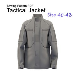 Cartamodello per giacca tattica, stile militare, taglie 40-48 (download PDF)