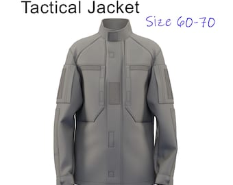 Taktische Jacke Schnittmuster PDF, Plus Size 60-70 (Digitaler Download)