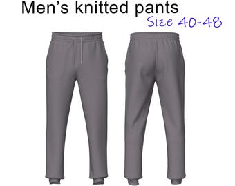 Modello di cucito per pantaloni da jogging da uomo – Pantaloni della tuta dalla vestibilità comoda (taglie 40-48) (modello PDF)