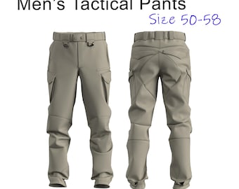 Modello di cucito per pantaloni cargo tattici da uomo: stile militare (PDF) Taglie 50-58