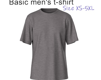 Cartamodello per maglietta girocollo da uomo (scarica PDF): XS-5XL