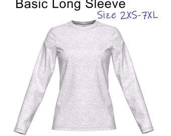 Modello di cucito per top a maniche lunghe in PDF: top in maglia adatto ai principianti (taglie dalla 2XS alla 7XL)