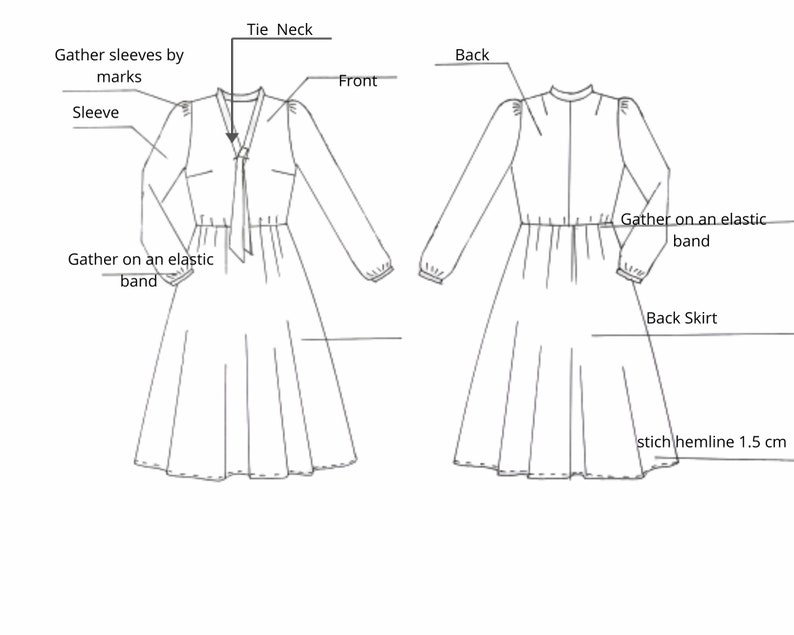 Evening Silk Dress Pattern Instant Download Feminine Dresses Etsy