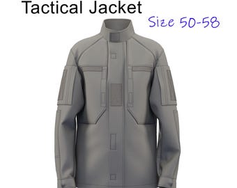 Taktische Jacke Schnittmuster PDF, Grössen 50-58 (Digitaler Download)