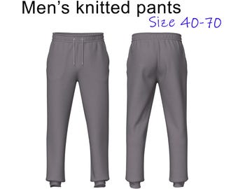 Modello di cucito per pantaloni da jogging da uomo – Pantaloni della tuta dalla vestibilità comoda (taglie 40-70) (modello PDF)