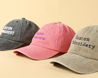 Embroidered Hat Personalized Dad Cap Embroidery Logo baseball hat Bachelorette hats Custom caps Sorority hat Unisex Baseball Cap Text Hat