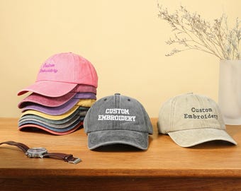 Bonnet brodé avec texte personnalisé, casquette personnalisée, casquette de baseball vintage, casquette de demoiselle d&#39;honneur personnalisée, cadeau pour un enterrement de vie de jeune fille