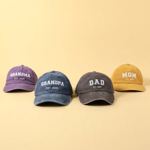 Casquette de baseball brodée personnalisée | Casquette personnalisée pour papa | cadeau pour nouveau papa maman grand-père grand-mère | Faire-part de grossesse