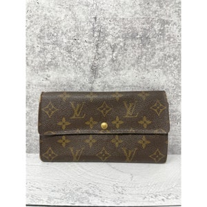 LOUIS VUITTON Monogram Wallet Bi-fold Bill Holder Browms Vintage 1987  Malletier