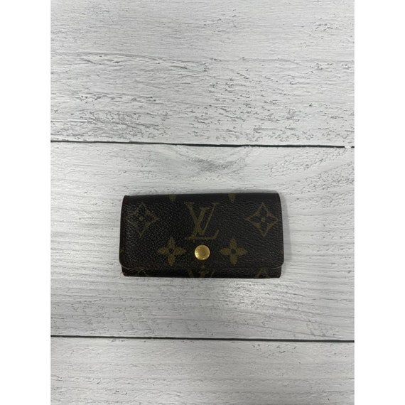 Rare Vintage Louis Vuitton LV Fabric Monogram Key Wallet-36 