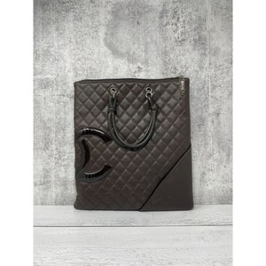 Chanel Beige/Black Quilted Cambon Ligne Large Tote Bag - Yoogi's Closet