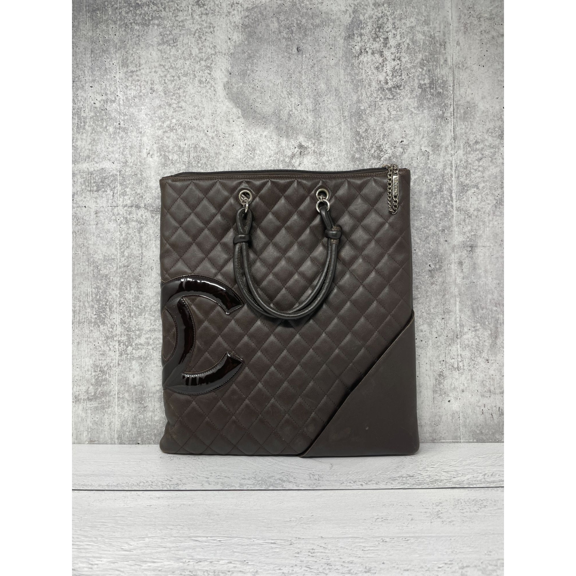 CHANEL Black Quilted Leather Large Cambon Tote Bag