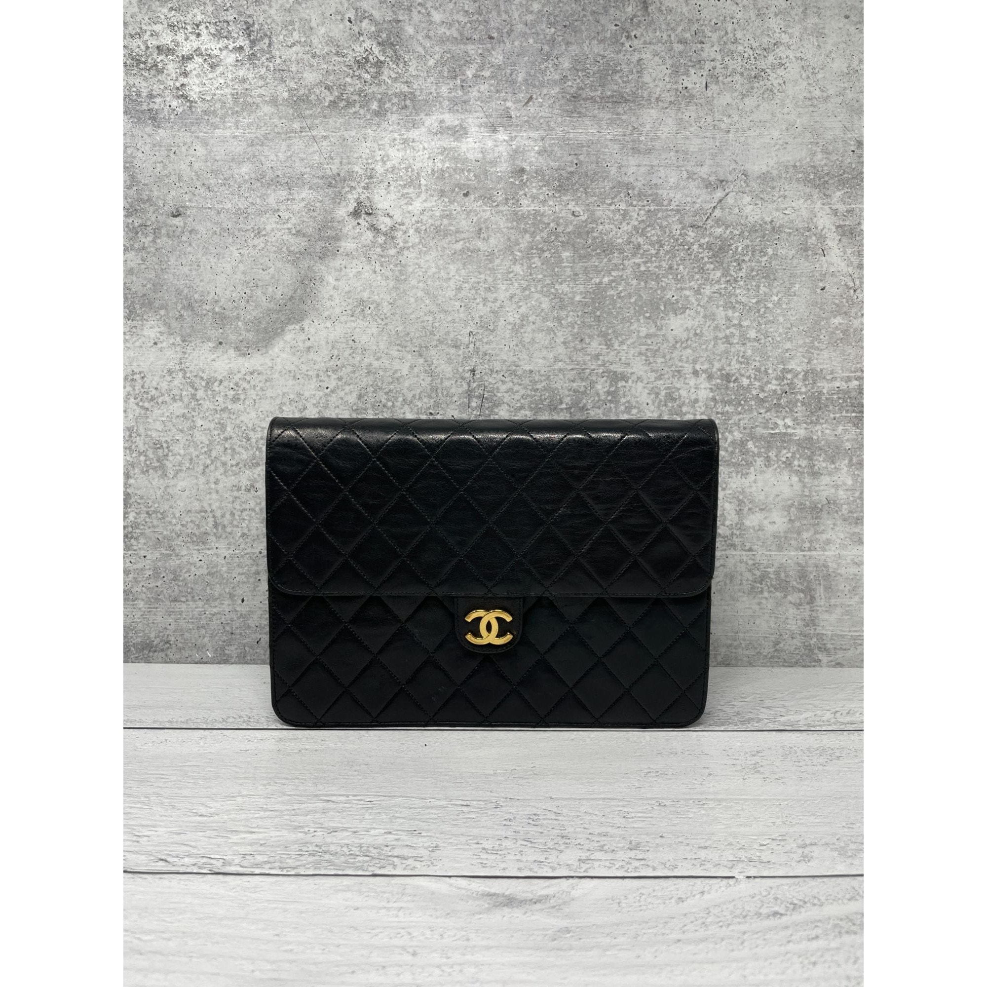 Vintage Chanel Evening Bag Black Quilted Satin – EYECATCHERSLUXE