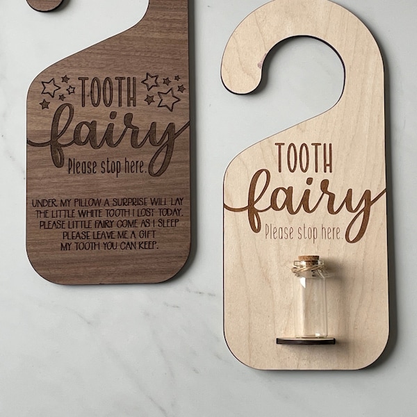 Tooth Fairy Door Hanger, Kids Tooth, SVG, Digital file, Laser cut, Glowforge, Laser engraved - - Digital - Laser Cut File - SVG