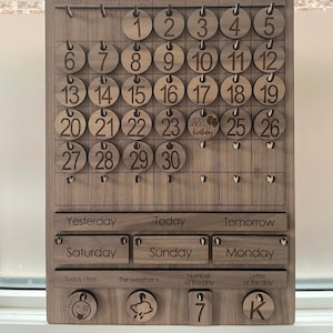 ARCHIVO DIGITAL - Calendario / Calendario diario semanal mensual / Calendario para niños / Corte láser / Maestro / Aprendizaje - Digital - Archivo cortado con láser - SVG